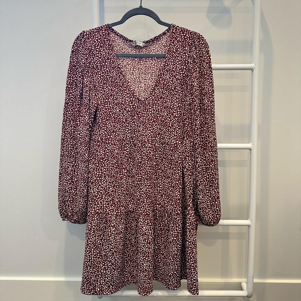 NWT! Three Quarter Sleeve Red and White Dress